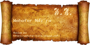 Wehofer Nóra névjegykártya